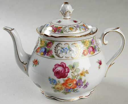 Empress Dresden Flowers Teapot & Lid