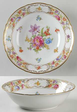 Empress Dresden Flowers 9" Round Vegetable Bowl