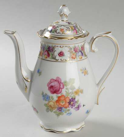 Empress Dresden Flowers Mini Coffee Pot & Lid