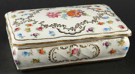 Empress Dresden Flowers Cigarette Box & Lid