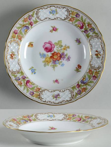 Empress Dresden Flowers Large Rim Soup Bowl