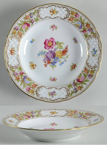 Empress Dresden Flowers Large Rim Soup Bowl