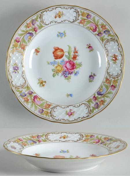 Empress Dresden Flowers Large Rim Soup Bowl