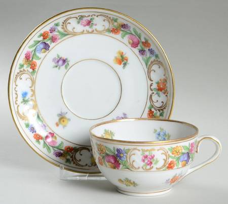 Empress Dresden Flowers Flat Cup & Saucer Set