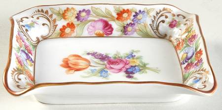 Empress Dresden Flowers 4" Rectangular Ashtray