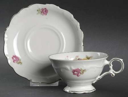 Empire Rose Footed Cup & Saucer Set