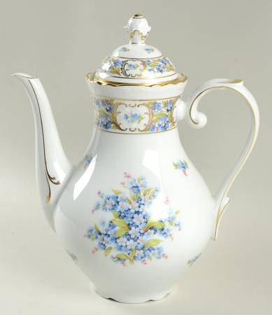 Forget Me Not (Rim, Not Pierced) Coffee Pot & Lid