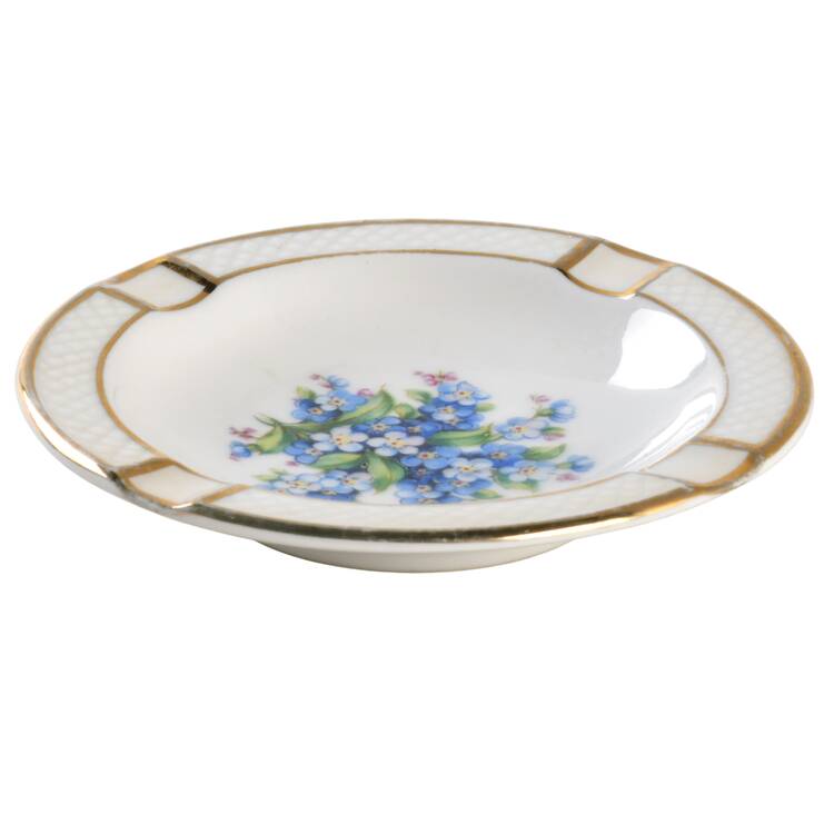 Forget Me Not (Rim, Not Pierced) Round Ashtray
