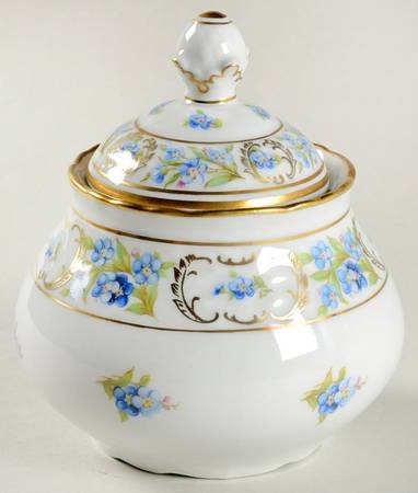 Forget Me Not (Rim, Not Pierced) Sugar Bowl & Lid