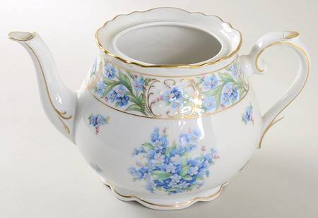 Forget Me Not (Rim, Not Pierced) Teapot No Lid