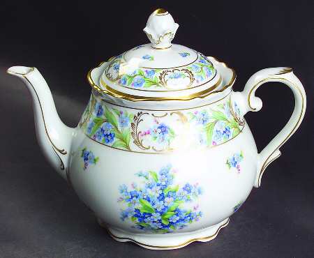Forget Me Not (Rim, Not Pierced) Teapot & Lid by Schumann - Bavaria