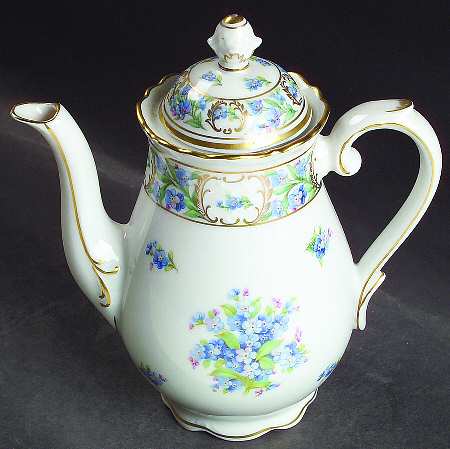 Forget Me Not (Rim, Not Pierced) Mini Coffee Pot & Lid