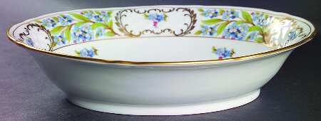 Forget Me Not (Rim, Not Pierced) 9" Oval Vegetable Bowl