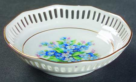 Forget Me Not (Rim, Not Pierced) Nut Dish
