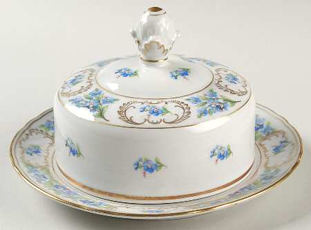 Forget Me Not (Rim, Not Pierced) Round Covered Butter