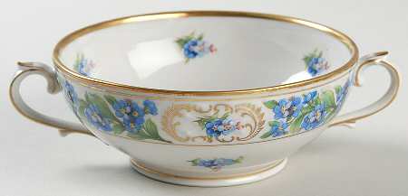 Forget Me Not (Rim, Not Pierced) Footed Cream Soup Bowl