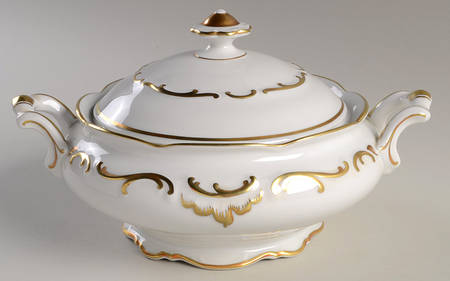Golden Elegance Round Covered Vegetable