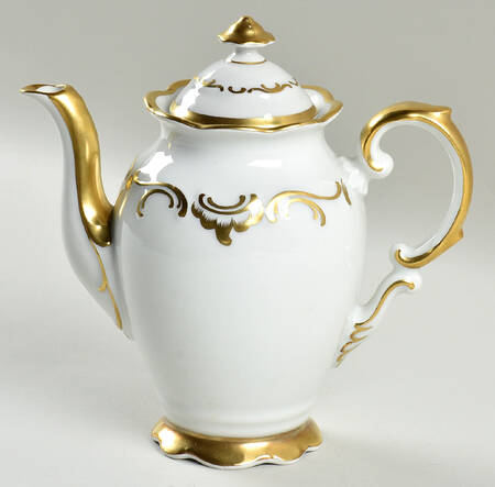 Golden Elegance Mini Coffee Pot & Lid