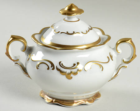 Golden Elegance Sugar Bowl & Lid