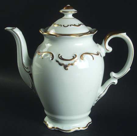 Golden Elegance Coffee Pot & Lid
