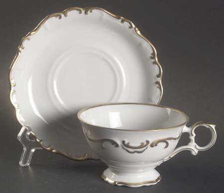 Golden Elegance Footed Cup & Saucer Set