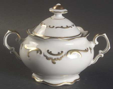 Golden Elegance Sugar Bowl & Lid