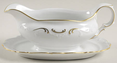 Halo Gravy Boat with Attached Underplate