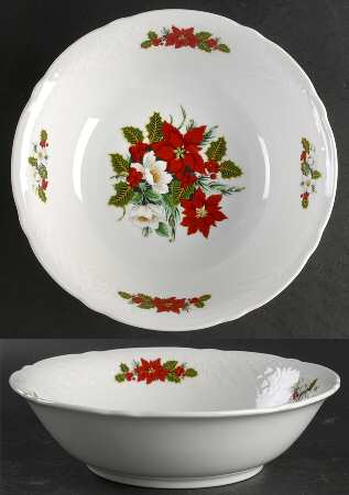 Holiday Bouquet 9" Round Vegetable Bowl