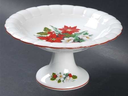 Holiday Bouquet Round Compote (Height X Width)