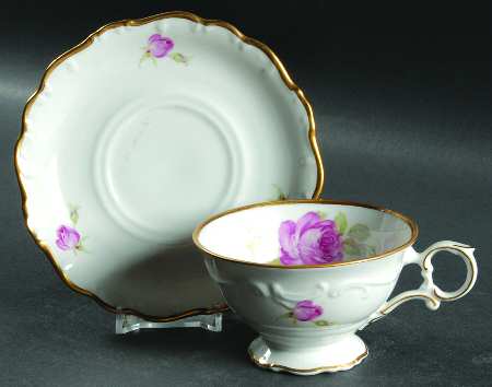 La Vie En Rose Footed Cup & Saucer Set