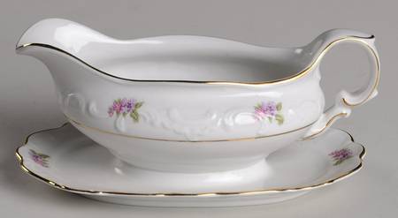 Lilac Gravy Boat with Attached Underplate