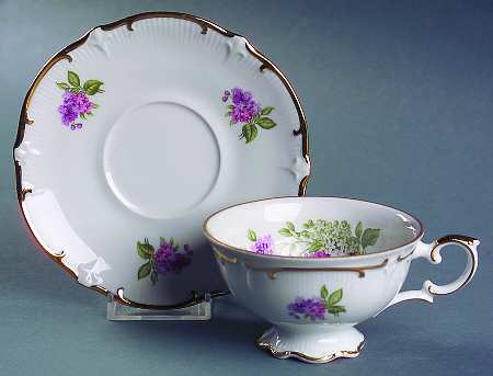 Lilac Time Footed Cup & Saucer Set