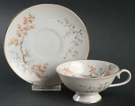 Mandarin Footed Cup & Saucer Set