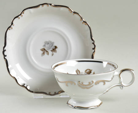 Moon Rose Footed Cup & Saucer Set