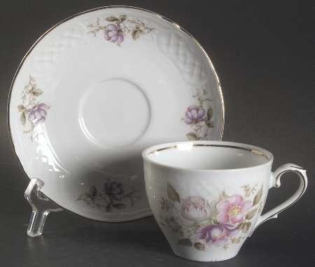 Mountain Rose Flat Cup & Saucer Set