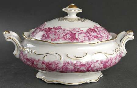 Old Rose Round Covered Vegetable