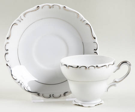Platinum Elegance Footed Demitasse Cup & Saucer Set