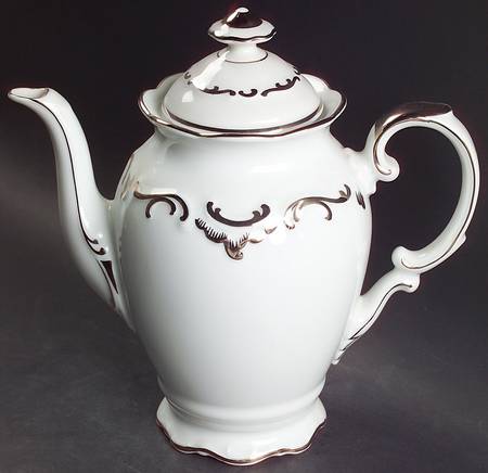Platinum Elegance Coffee Pot & Lid