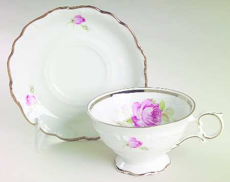 Platinum Radiance Footed Cup & Saucer Set