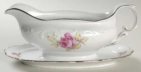 Platinum Radiance Gravy Boat with Attached Underplate