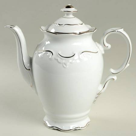 Platinum Scroll Coffee Pot & Lid