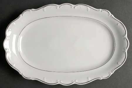 Platinum Scroll 14" Oval Serving Platter