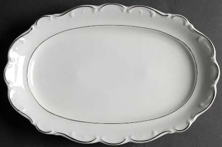 Platinum Scroll 12" Oval Serving Platter