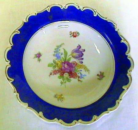 Royal Blue Rim Soup Bowl
