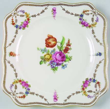 San Luis Rey (Ivory Background) Square Salad Plate