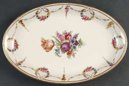 San Luis Rey (Ivory Background) 12" Oval Serving Platter
