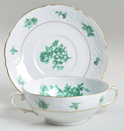 SCH4 Footed Cream Soup Bowl & Saucer Set