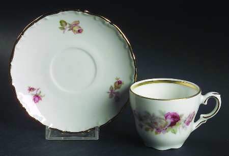 Schumann Rose Flat Demitasse Cup & Saucer Set