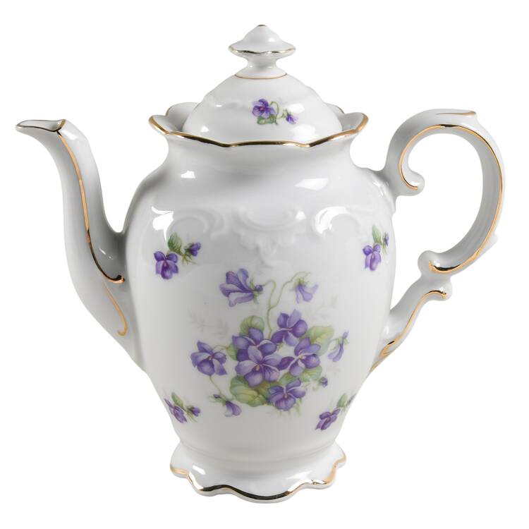 Violette (Gold Trim) Small Coffee Pot & Lid