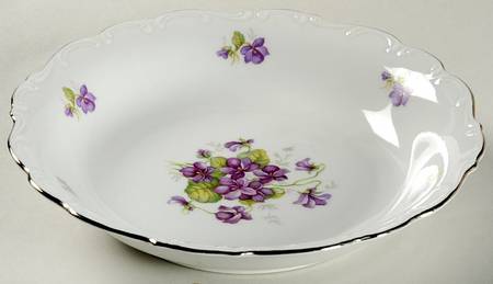 Violette (Gold Trim) Coupe Soup Bowl